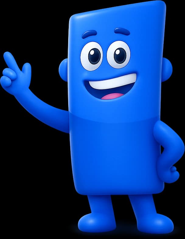 Mascote oficial azul da Emprego TI